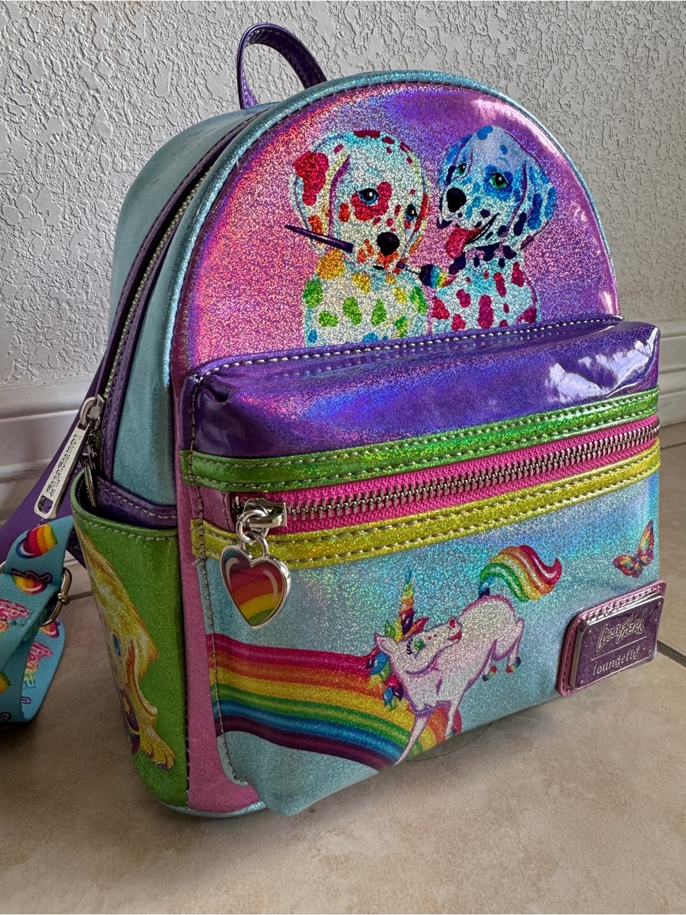 Loungefly Holographic Lisa Frank Mini Backpack - Picture 3 of 8